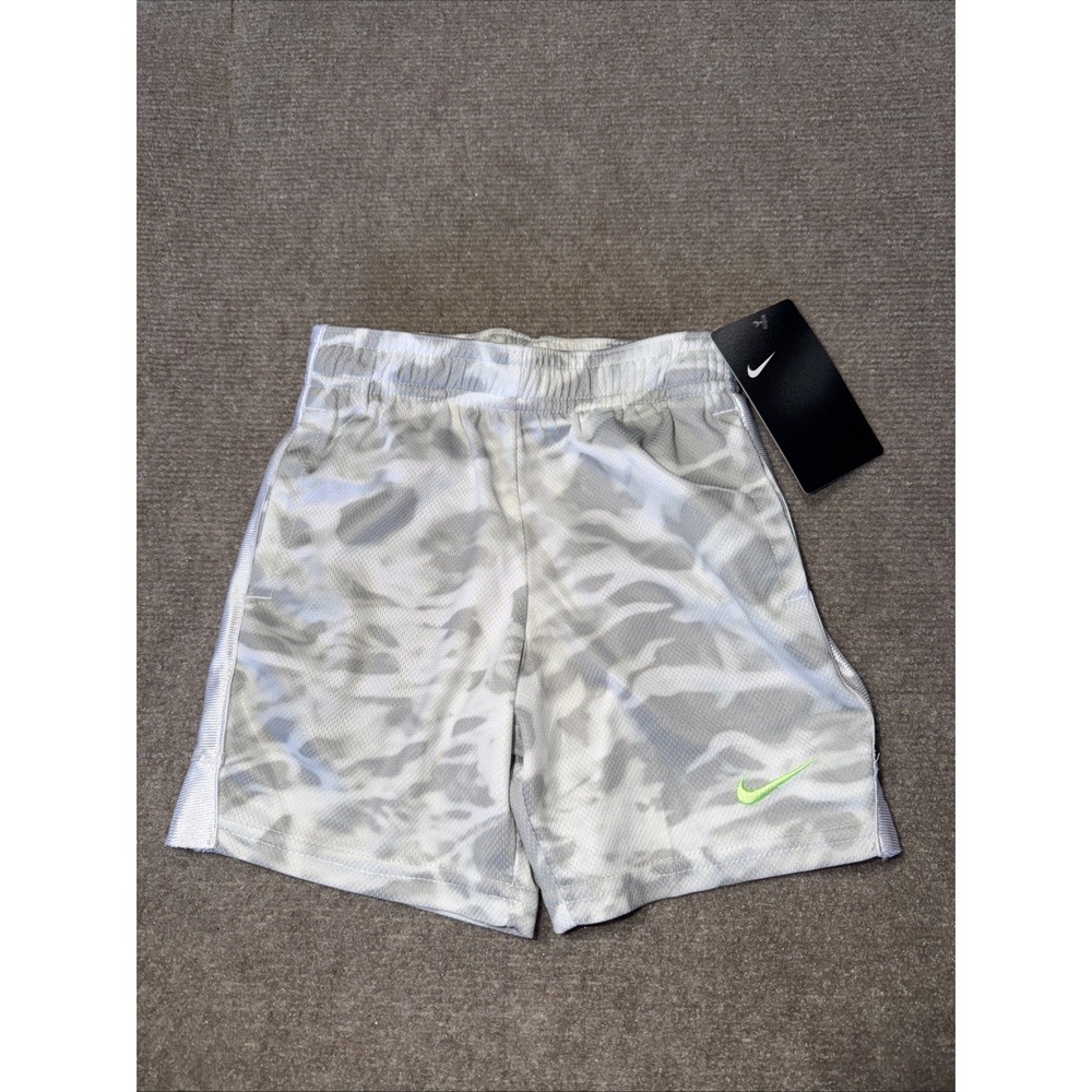 NWT Nike Kids' Dri-FIT camo mesh shorts ismoke gray  Size 3T